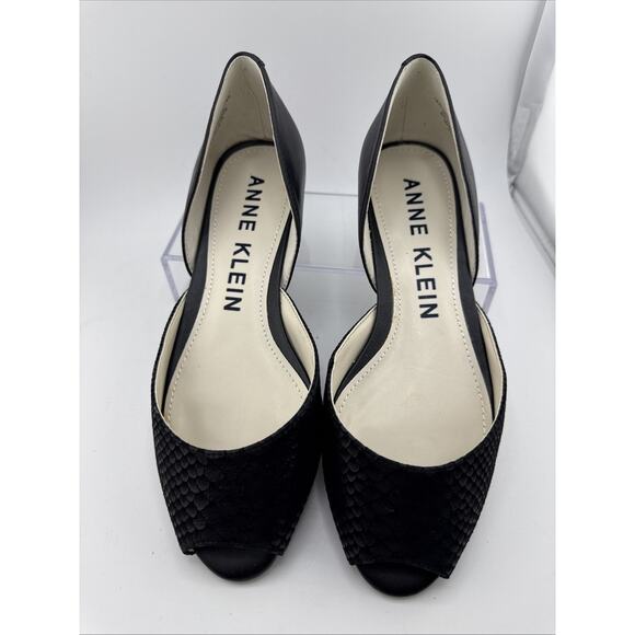 Anne Klein Women's Fanetta Black Peep toe Flat Size 7 M NWB - Picture 6 of 12